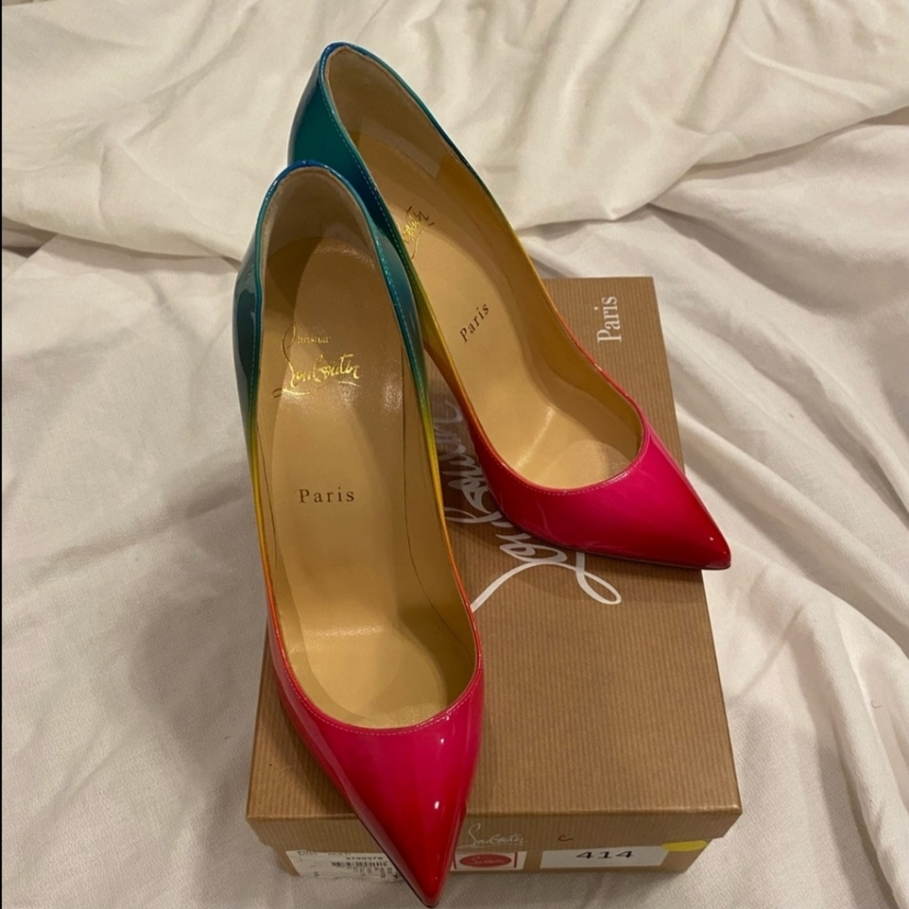 Christian Louboutin Vibrant Multicolor Stiletto Heels - Picture 2 of 7